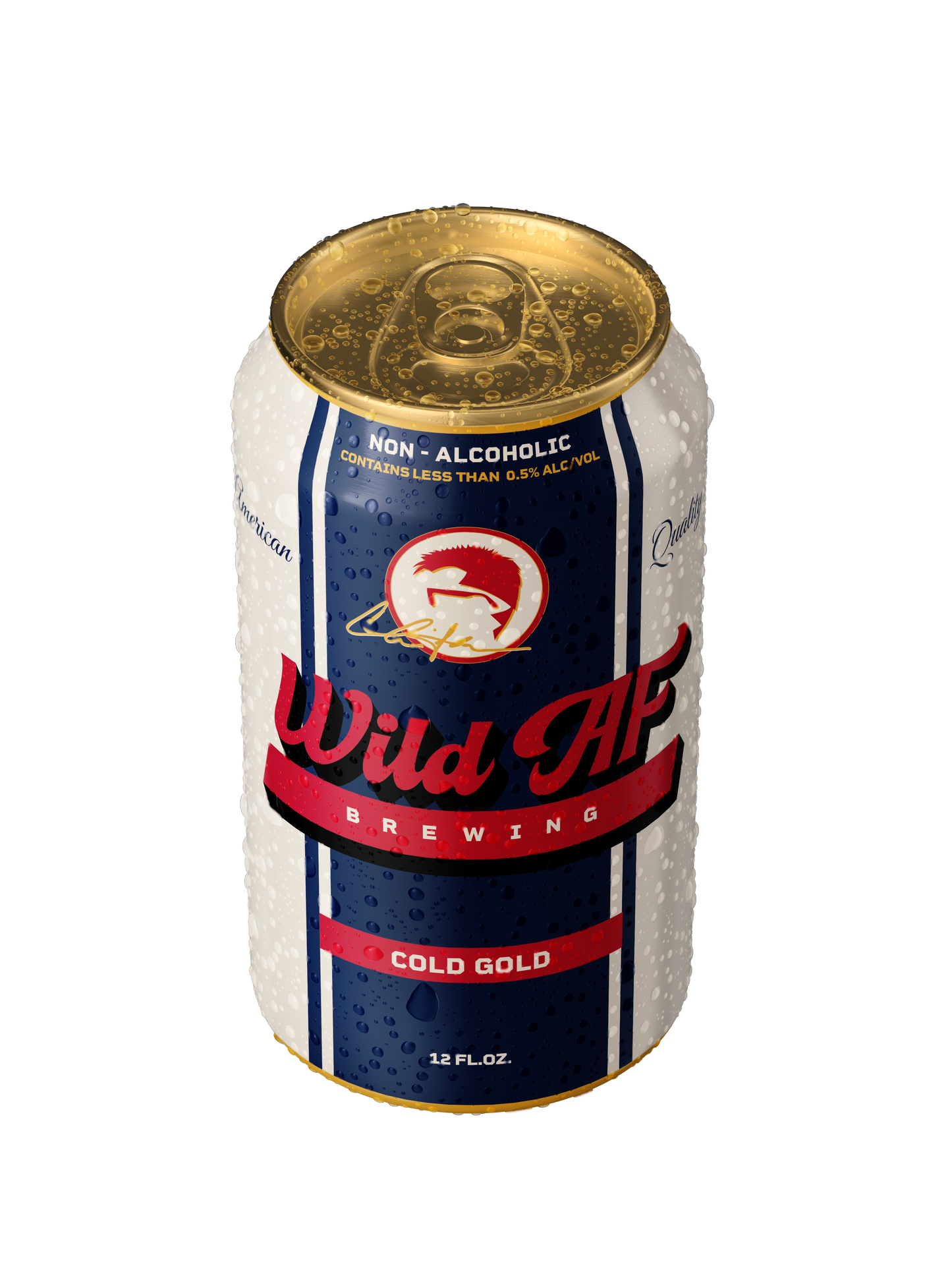 Wild AF Cold Gold Non-Alcoholic Beer